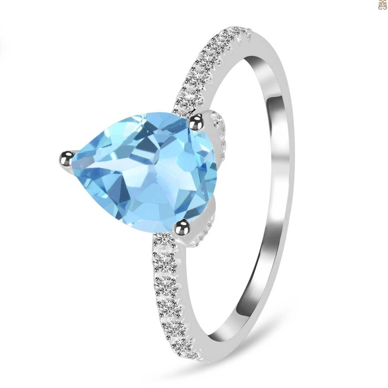 Blue Topaz & White Topaz Ring