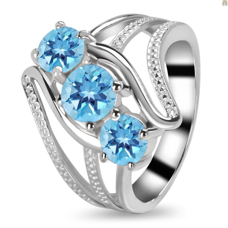 Blue Topaz Ring BTZ-RDR-37.