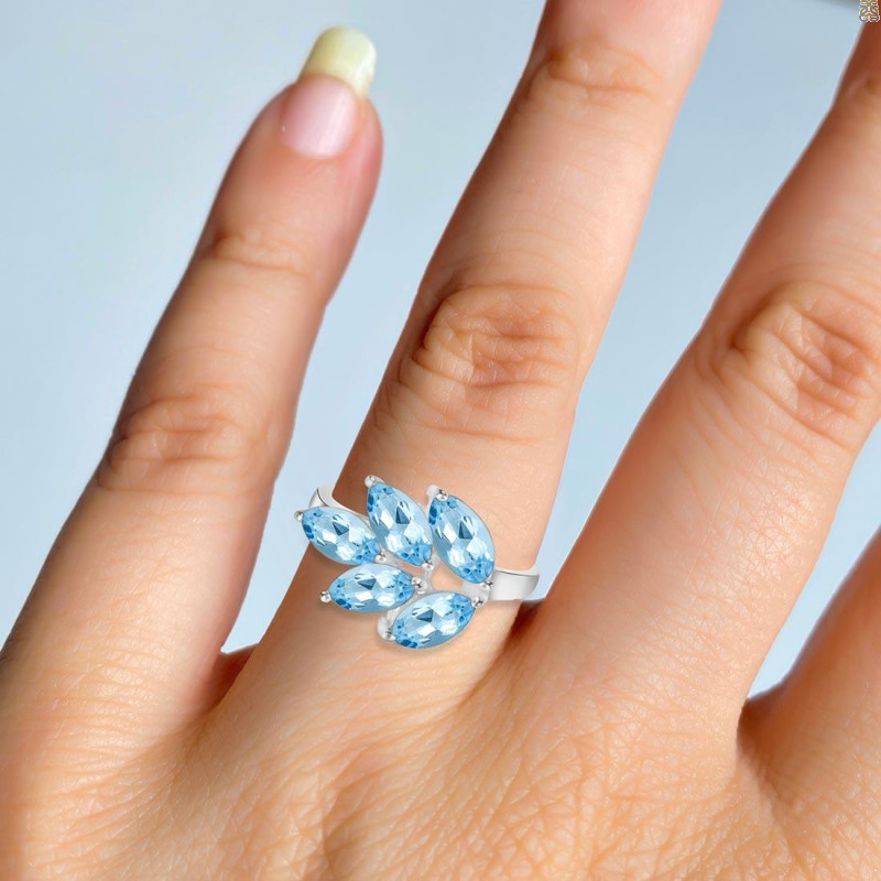 Blue Topaz Ring BTZ-RDR-8.