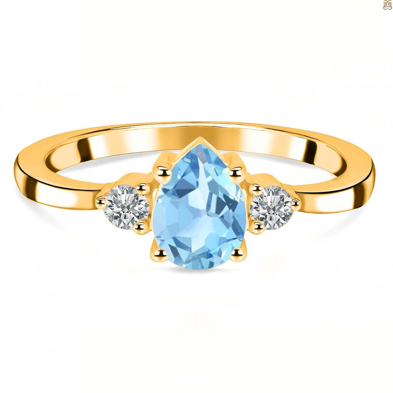 Blue Topaz & White Topaz Ring BTZ-RR-335.