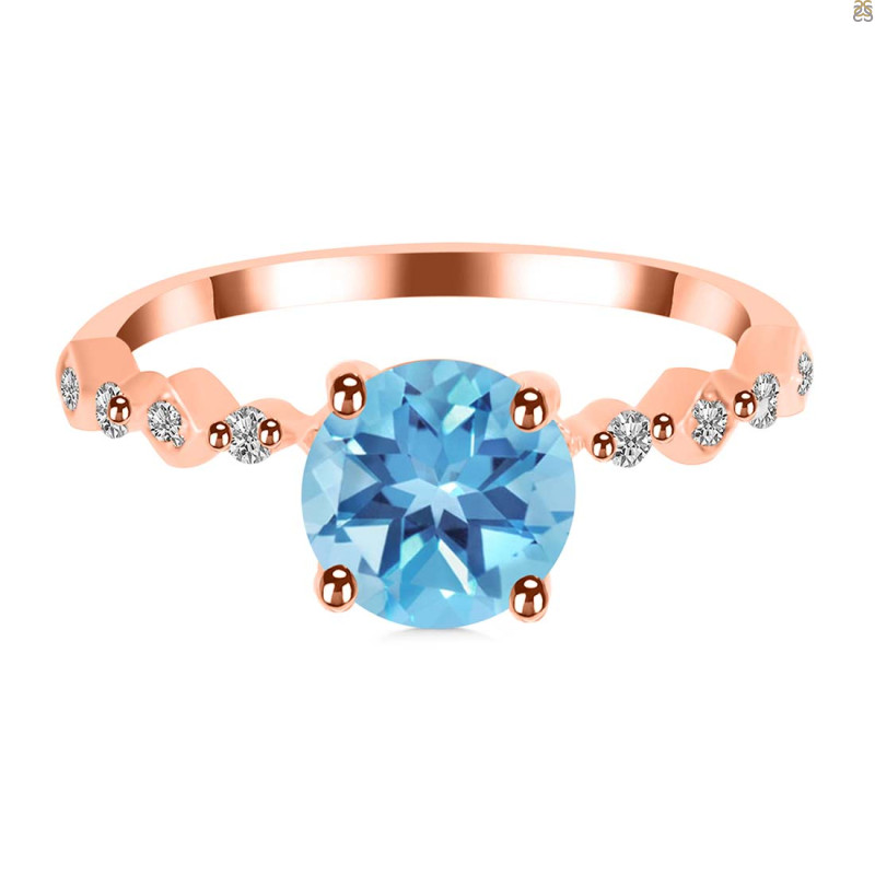 Blue Topaz & White Topaz Ring BTZ-RR-426.