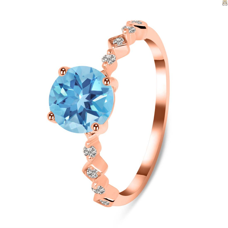 Blue Topaz & White Topaz Ring BTZ-RR-426.