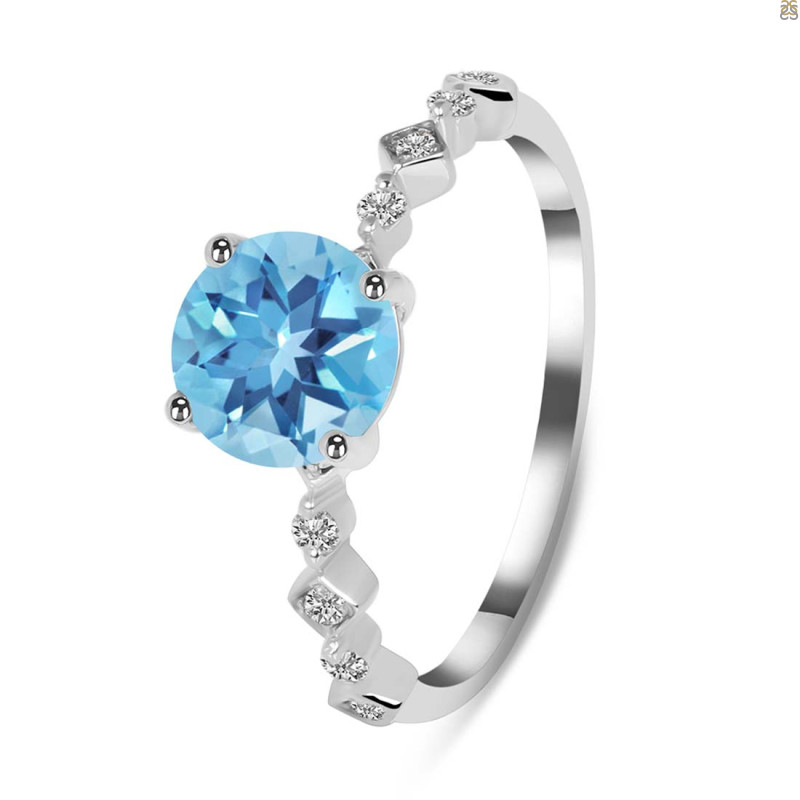 Blue Topaz & White Topaz Ring