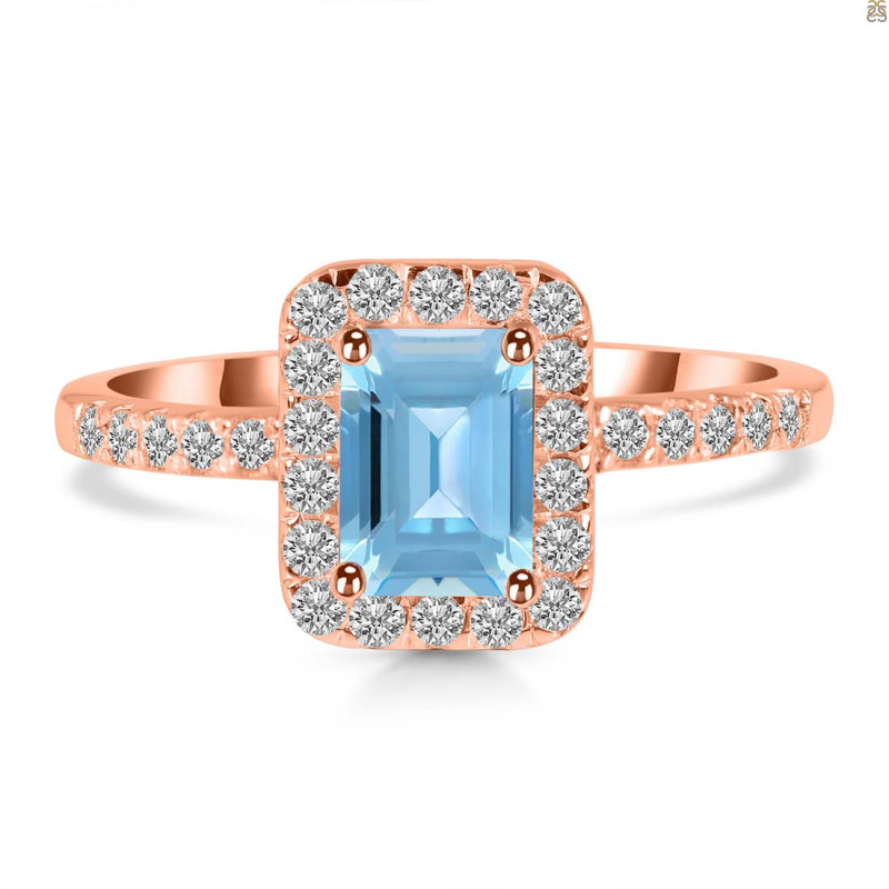 Blue Topaz & White Topaz Ring BTZ-RR-432.