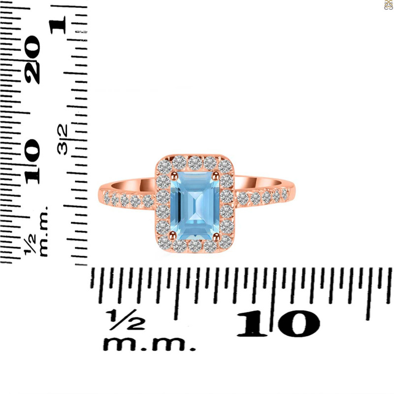 Blue Topaz & White Topaz Ring BTZ-RR-432.