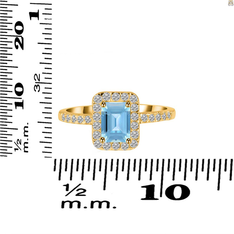 Blue Topaz & White Topaz Ring BTZ-RR-432.