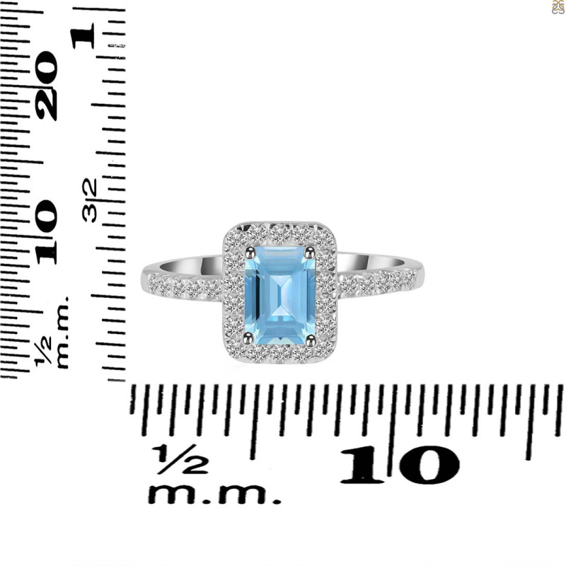 Blue Topaz & White Topaz Ring BTZ-RR-432.