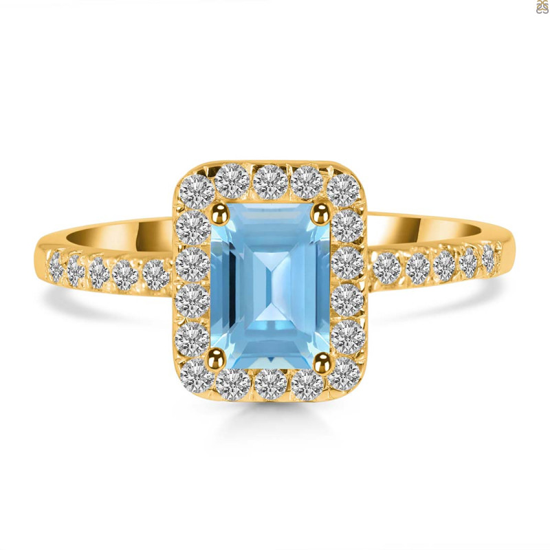 Blue Topaz & White Topaz Ring BTZ-RR-432.