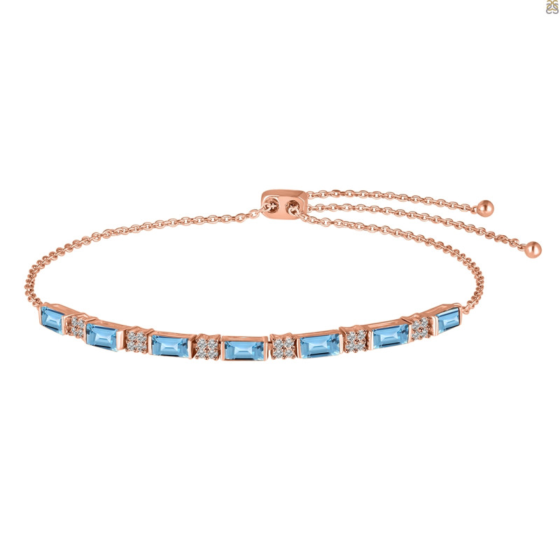 Blue Topaz & White Topaz Bracelet