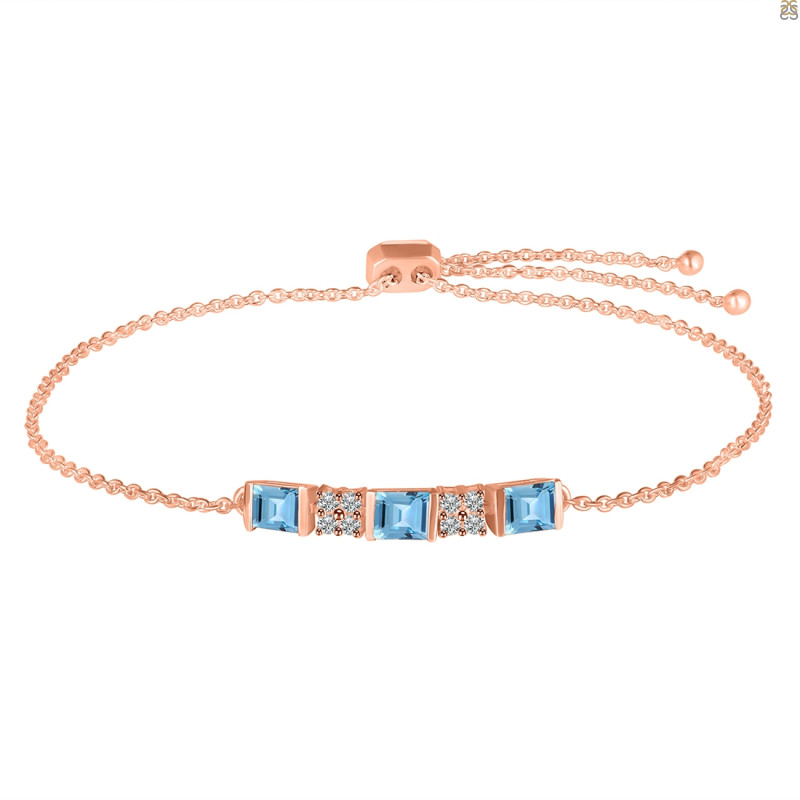 Blue Topaz & White Topaz Bracelet