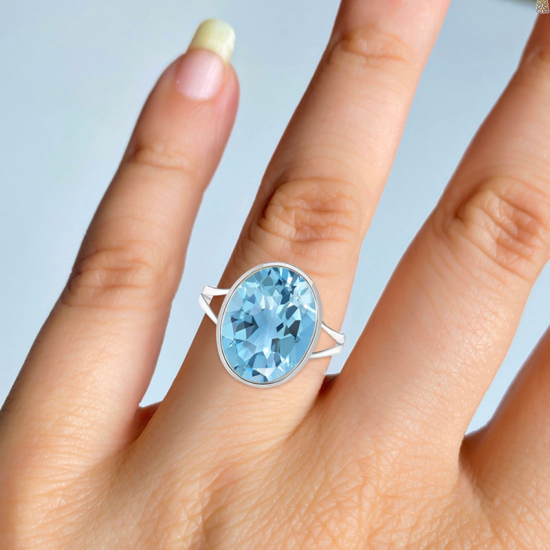 Blue Topaz Ring BTZ-RDR-1897.