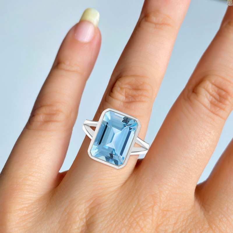 Blue Topaz Ring BTZ-RDR-1917.