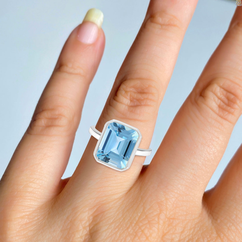 Blue Topaz Ring BTZ-RDR-1926.