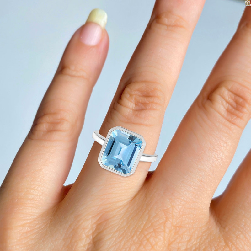 Blue Topaz Ring BTZ-RDR-1927.