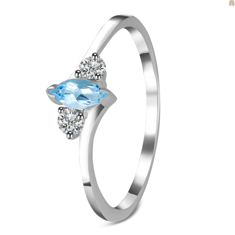 Blue Topaz & White Topaz Ring