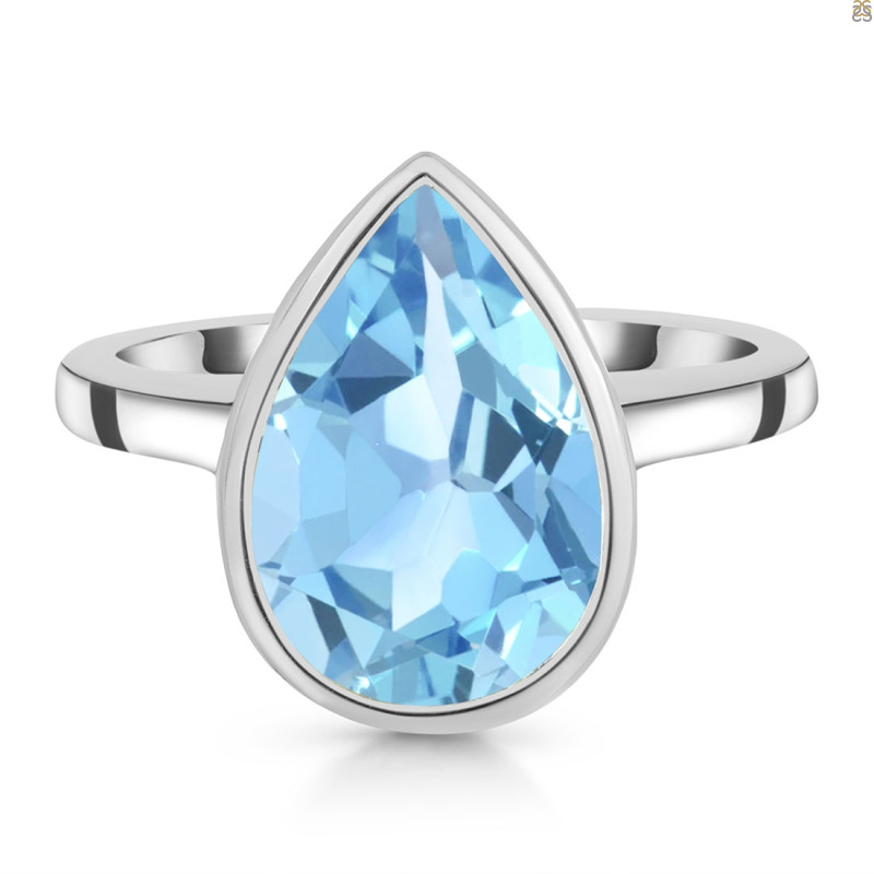 Blue Topaz Ring BTZ-RDR-2853.
