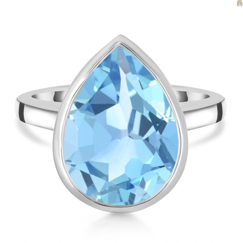 Blue Topaz Ring BTZ-RDR-2855.