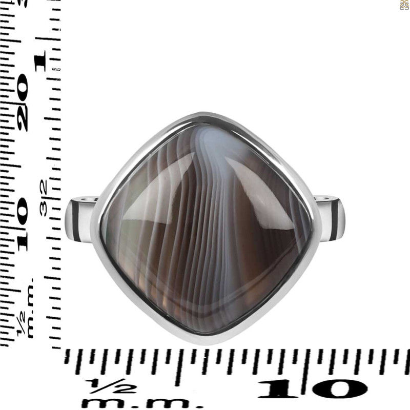 Botswana Agate Ring-R-Size-8 BWA-2-139