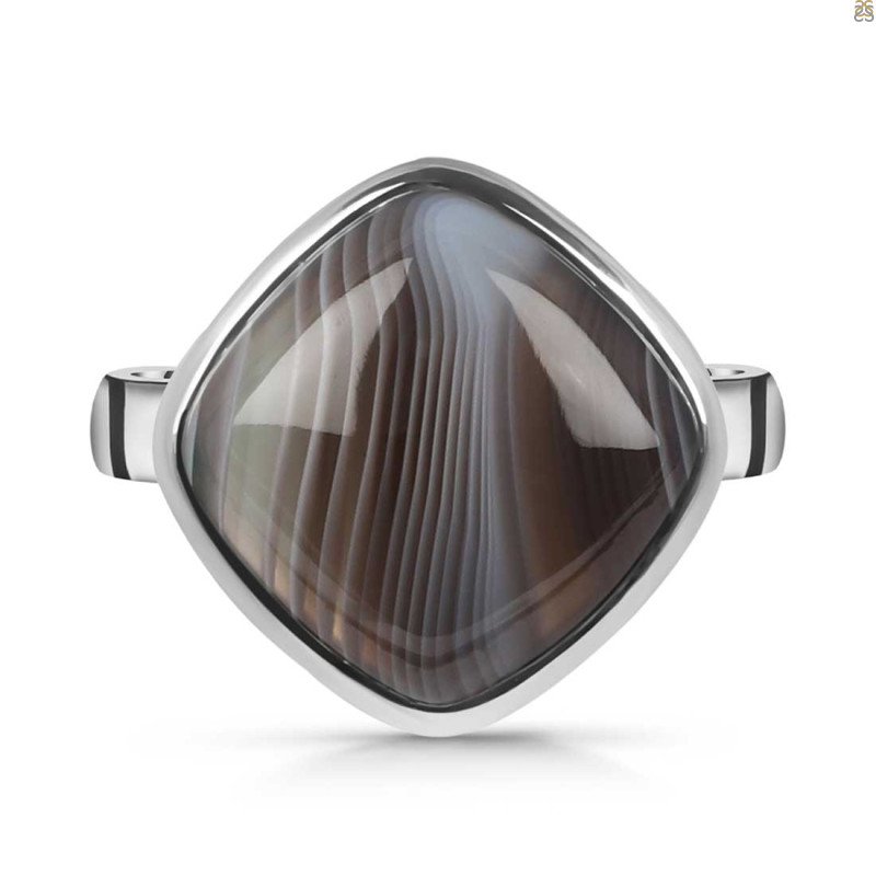 Botswana Agate Ring-R-Size-8 BWA-2-139