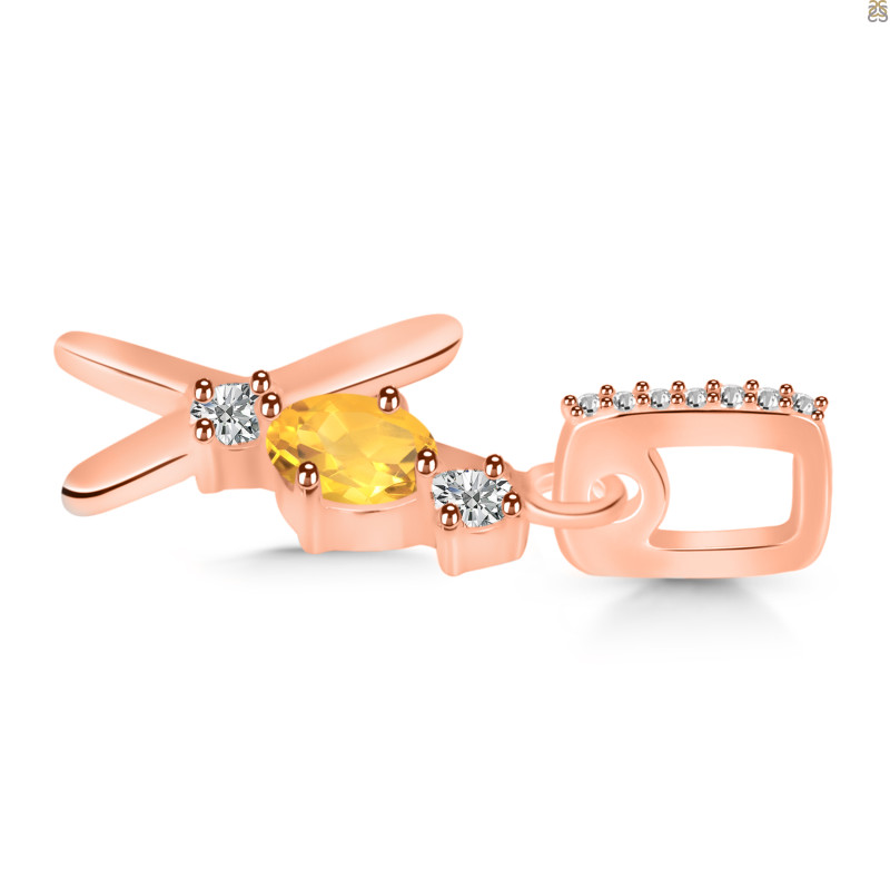 Citrine & White Topaz Alphabet X Pendant CIT-RDA-102.
