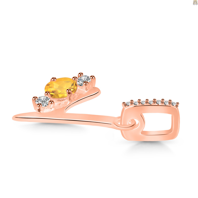 Citrine & White Topaz Alphabet Y Pendant CIT-RDA-103.