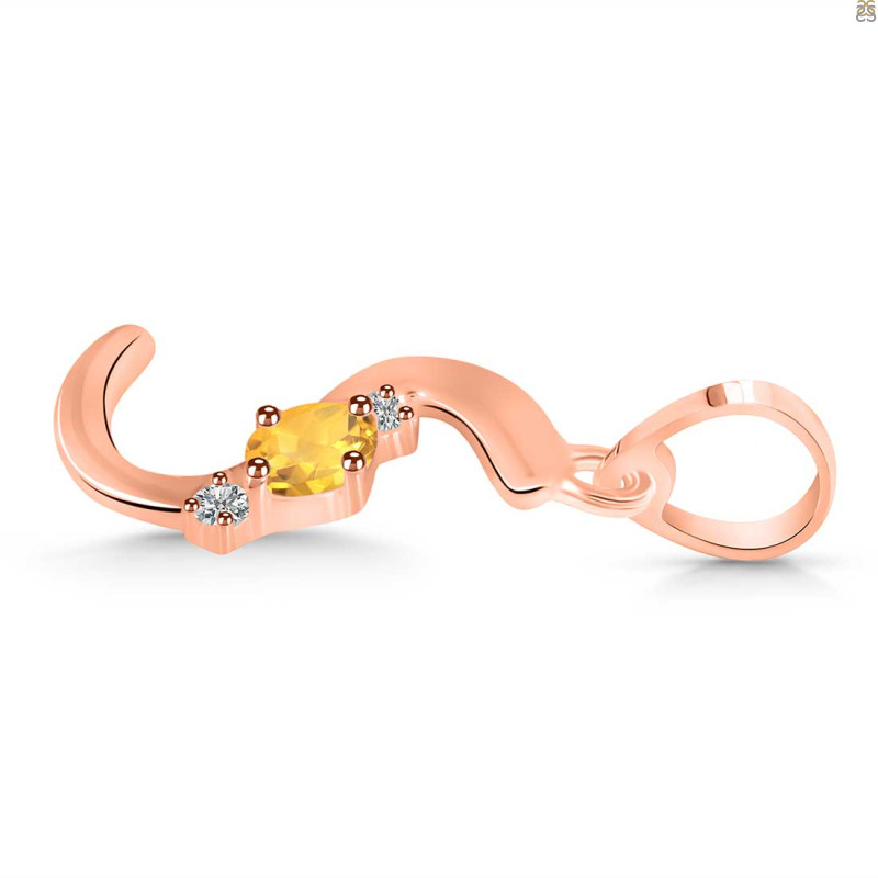 Citrine & White Topaz Alphabet S Pendant CIT-RDA-19.