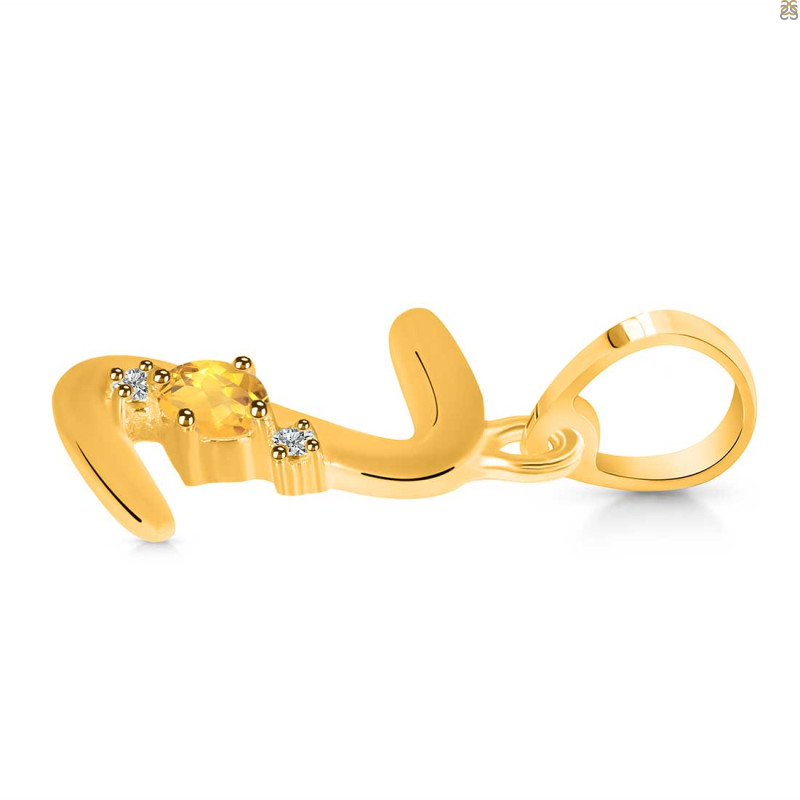 Citrine & White Topaz Alphabet Z Pendant CIT-RDA-26.