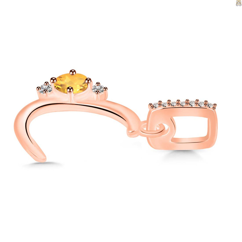 Citrine & White Topaz Alphabet C Pendant CIT-RDA-29.