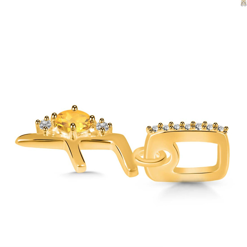 Citrine & White Topaz Alphabet F Pendant CIT-RDA-32.