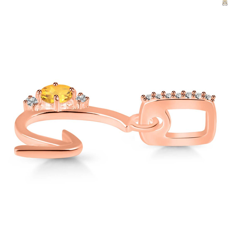 Citrine & White Topaz Alphabet G Pendant CIT-RDA-33.
