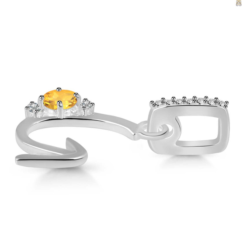 Citrine & White Topaz Alphabet G Pendant