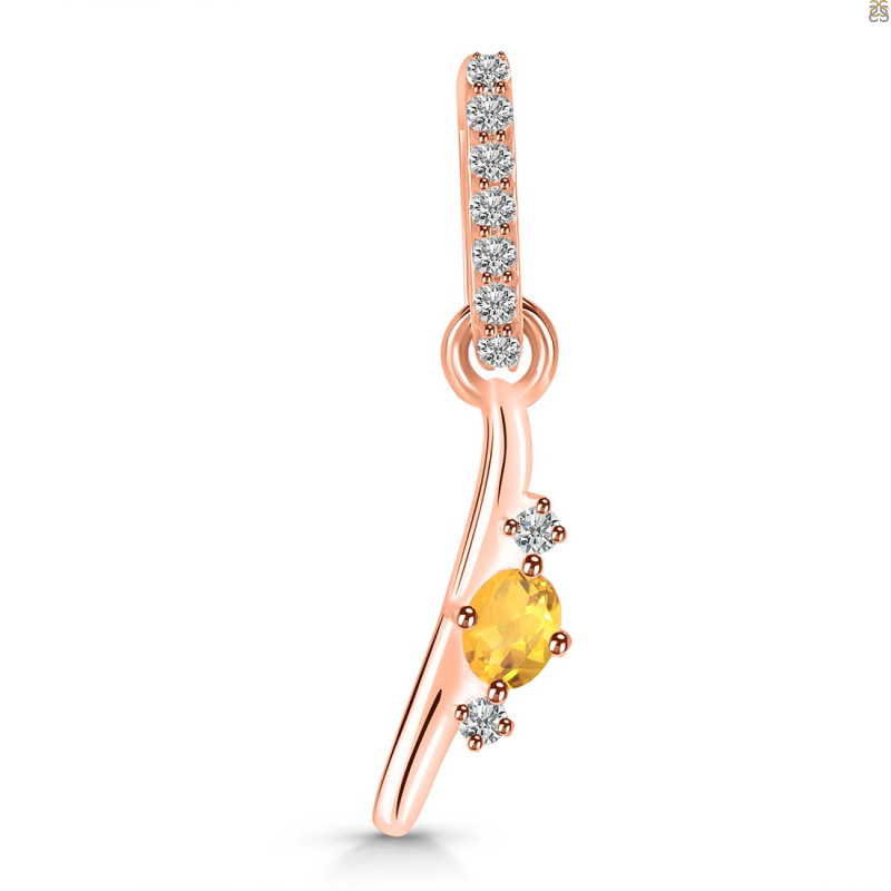 Citrine & White Topaz Alphabet I Pendant CIT-RDA-35.