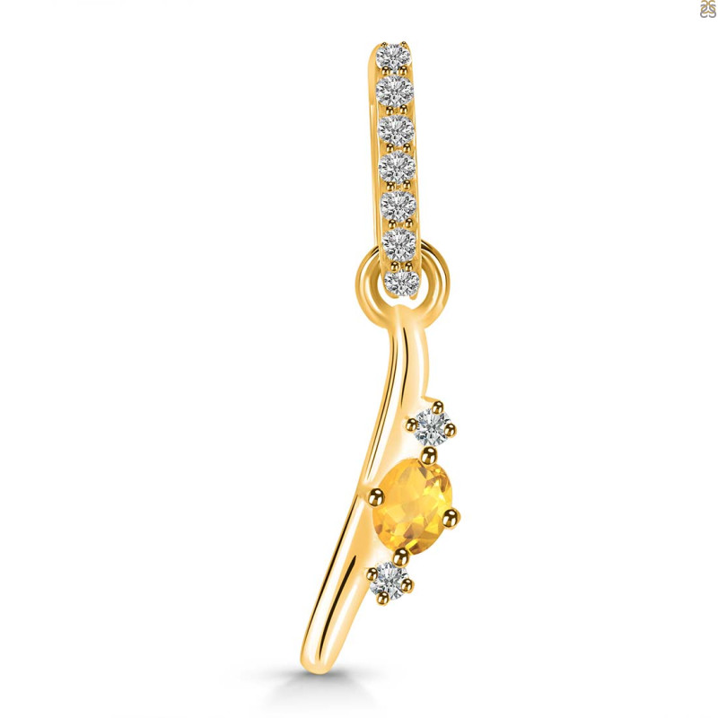 Citrine & White Topaz Alphabet I Pendant CIT-RDA-35.