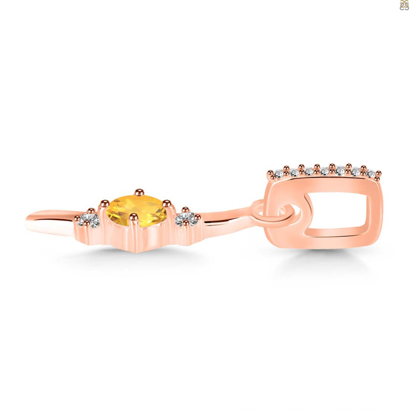 Citrine & White Topaz Alphabet I Pendant CIT-RDA-35.
