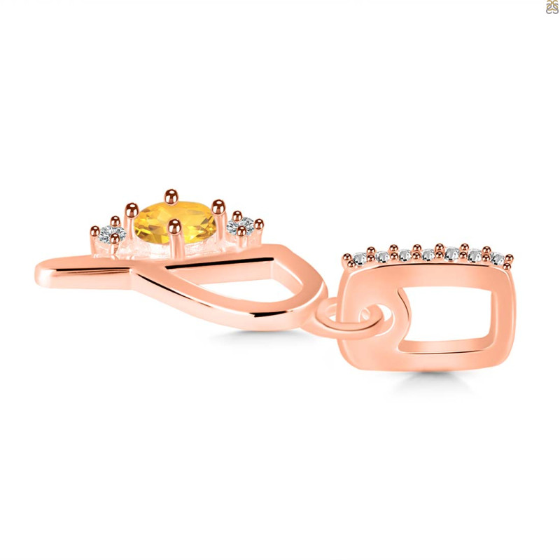 Citrine & White Topaz Alphabet P Pendant CIT-RDA-42.