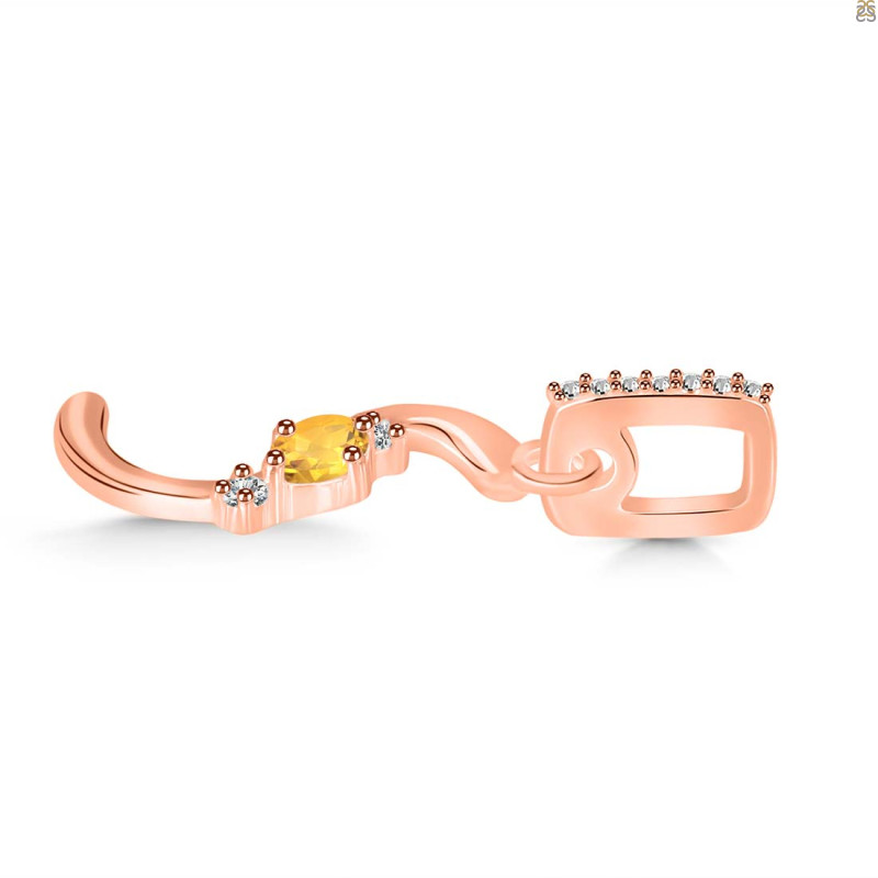 Citrine & White Topaz Alphabet S Pendant CIT-RDA-45.