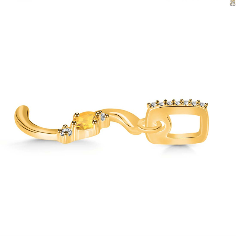 Citrine & White Topaz Alphabet S Pendant CIT-RDA-45.