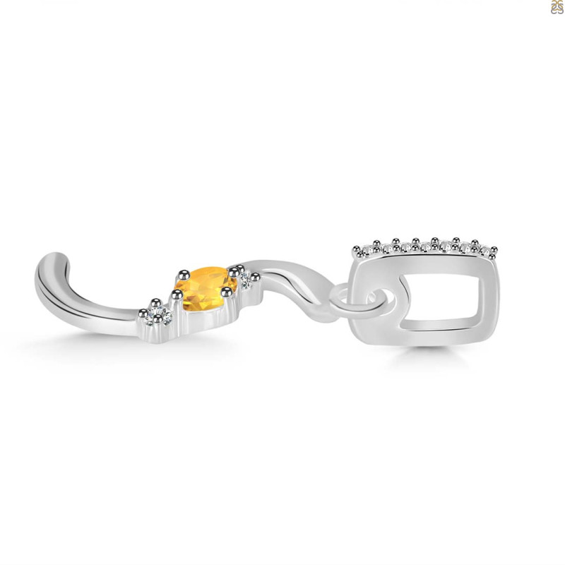 Citrine & White Topaz Alphabet S Pendant