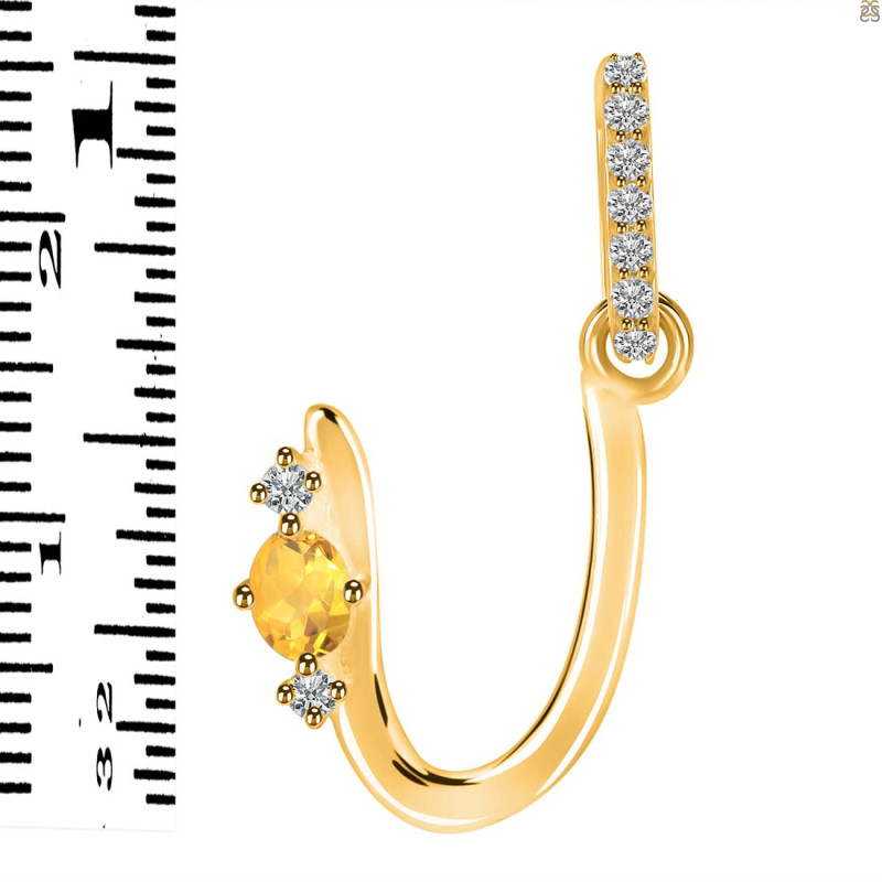 Citrine & White Topaz Alphabet U Pendant CIT-RDA-47.