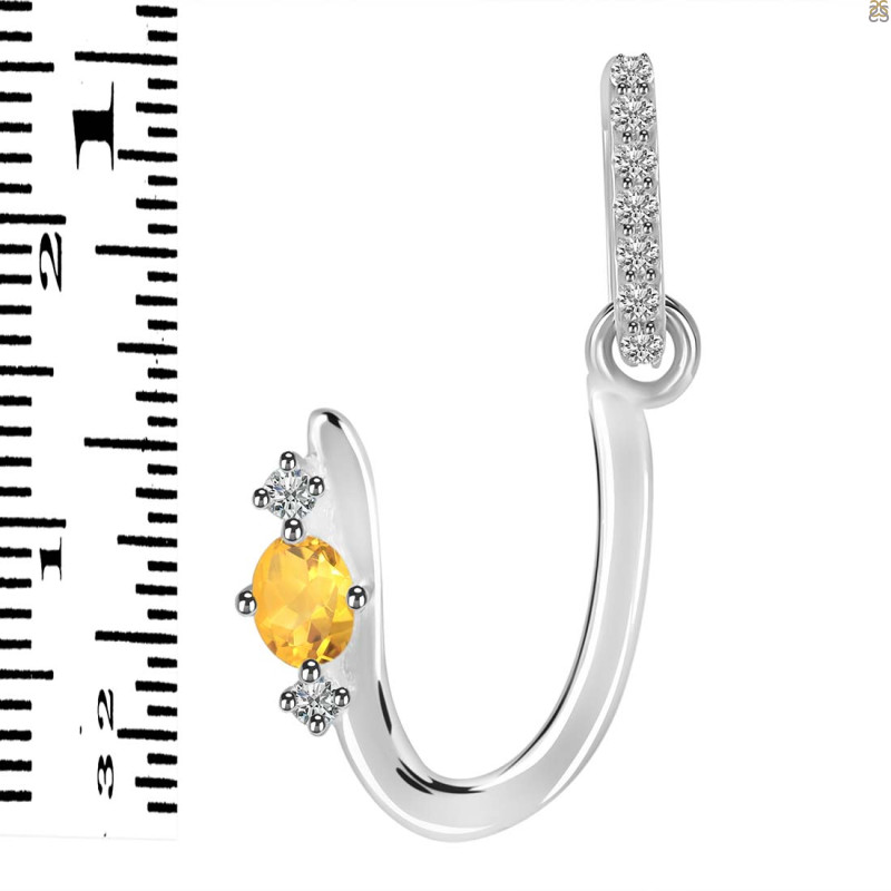 Citrine & White Topaz Alphabet U Pendant CIT-RDA-47.