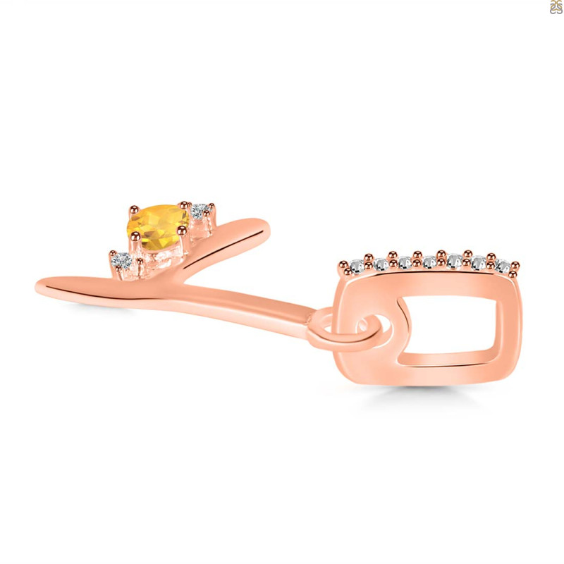 Citrine & White Topaz Alphabet Y Pendant CIT-RDA-51.