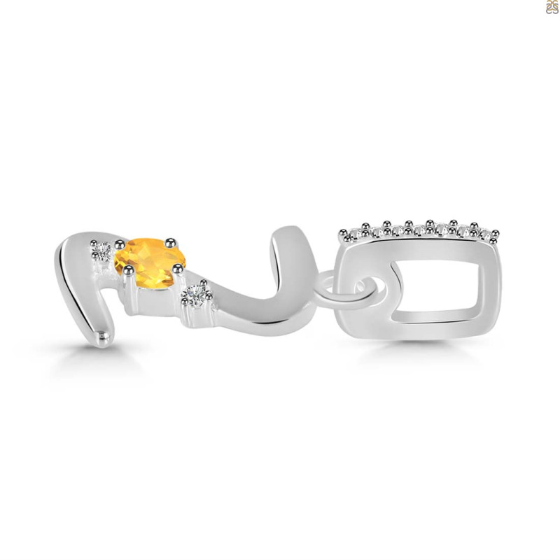 Citrine & White Topaz Alphabet Z Pendant