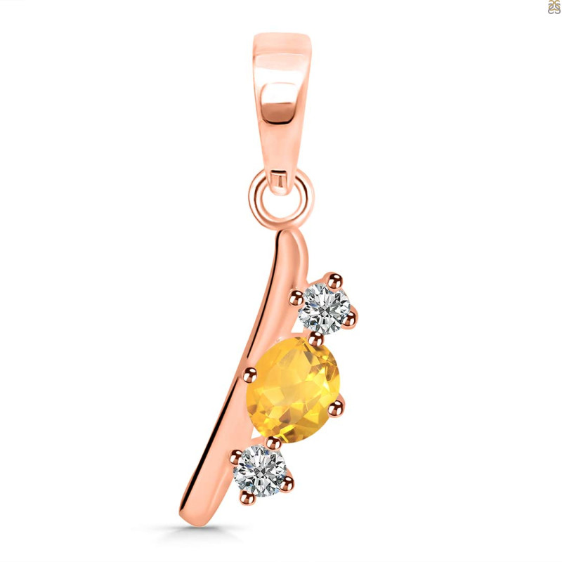 Citrine & White Topaz Alphabet I Pendant CIT-RDA-61.