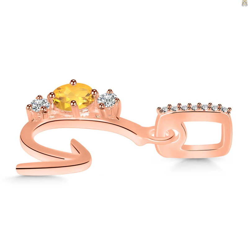 Citrine & White Topaz Alphabet G Pendant CIT-RDA-85.