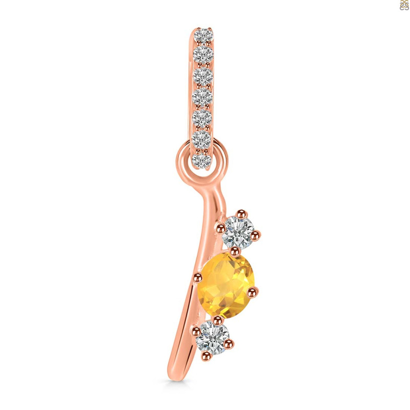 Citrine & White Topaz Alphabet I Pendant CIT-RDA-87.
