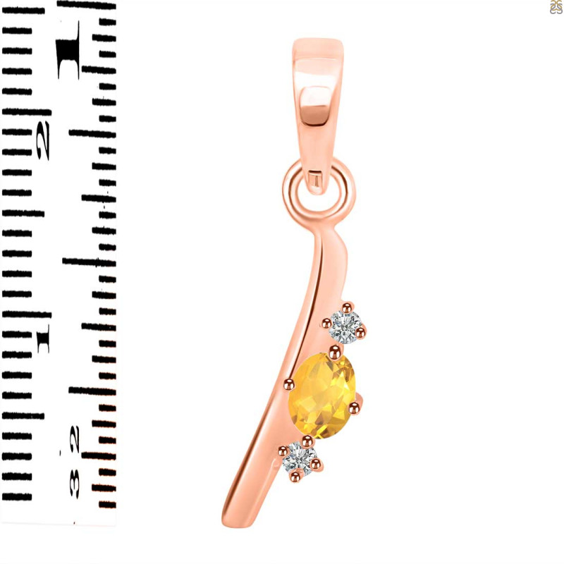 Citrine & White Topaz Alphabet I Pendant CIT-RDA-9.