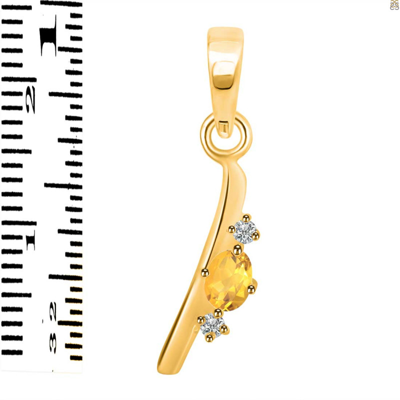 Citrine & White Topaz Alphabet I Pendant CIT-RDA-9.