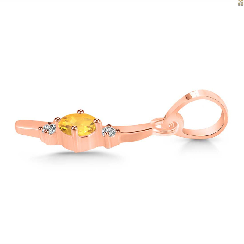Citrine & White Topaz Alphabet I Pendant CIT-RDA-9.