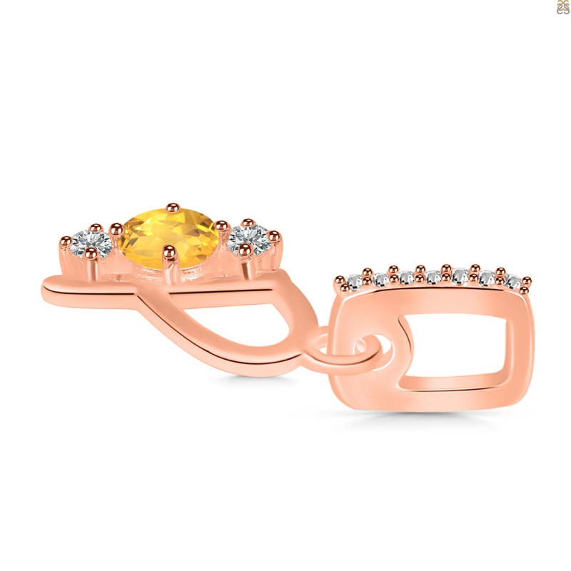 Citrine & White Topaz Alphabet P Pendant CIT-RDA-94.