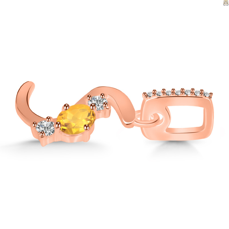 Citrine & White Topaz Alphabet S Pendant CIT-RDA-97.